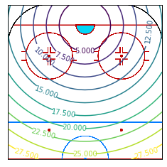 Distance to goal overlaid on rink